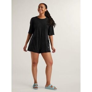 Free People Black Short-Sleeve Romper